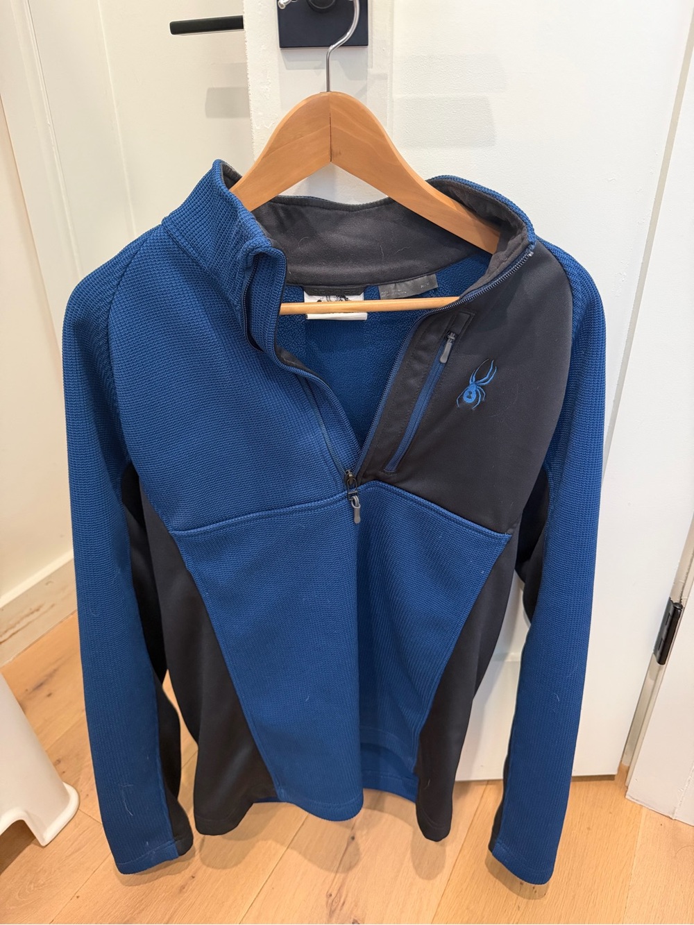 Spyder Men’s Blue and Black Half-Zip Fleece Pullover